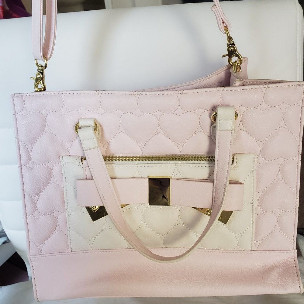 Betsy Johnson Heart Leather Purse Large